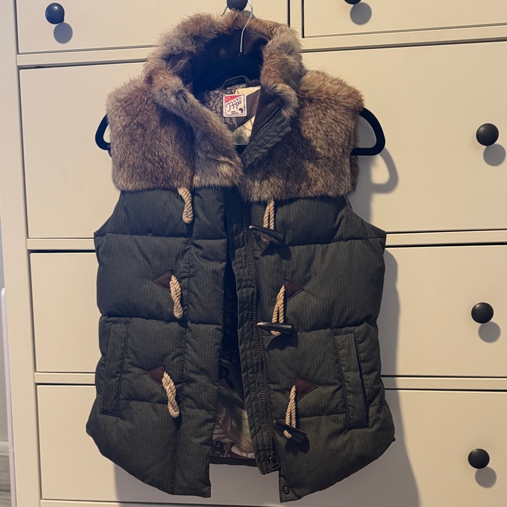 [PRPS] Fur Trim Puffer Vest